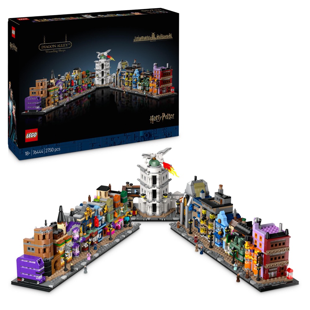 KLOCKI LEGO 76444 Sklepy na Ulicy Pokątnej Z SERII LEGO Harry Potter — oryginalny zestaw klocków LEGO