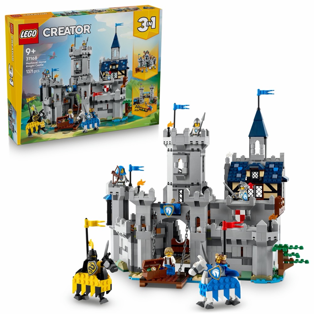 Klocki LEGO Creator 3 w 1 Zamek średniowieczny 31168 1371 elementów — oryginalny zestaw klocków LEGO