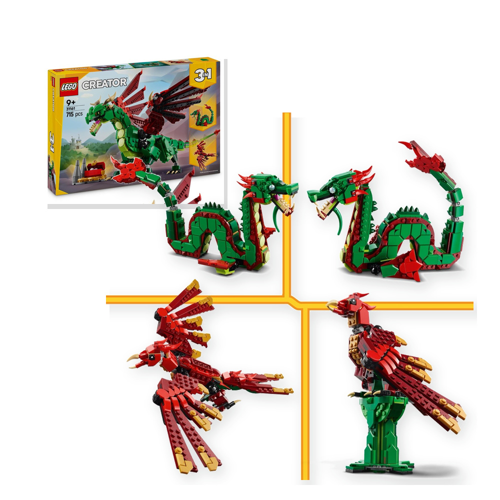 Klocki LEGO CREATOR 31161 Średniowieczny smok 3w1 Feniks Wąż morski