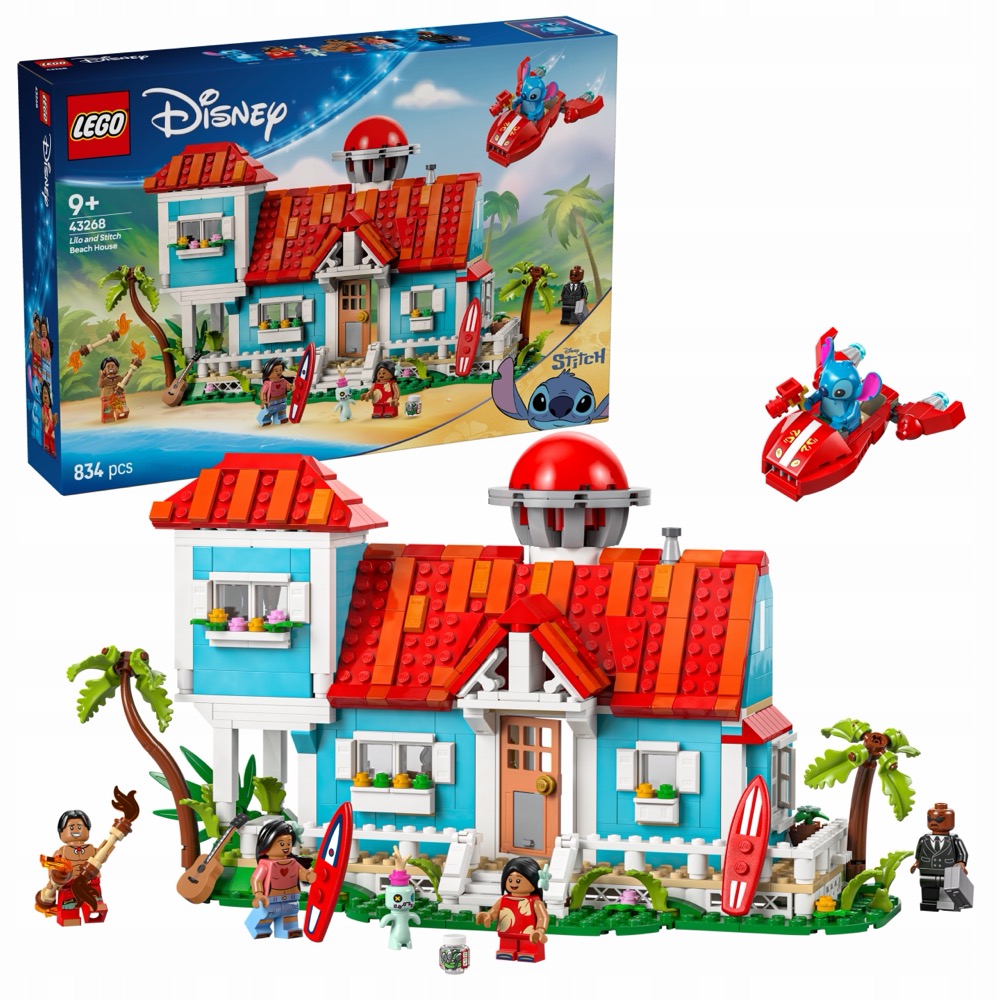 Klocki LEGO Disney 43268 Domek na plaży Lilo i Stitcha — oryginalny zestaw klocków LEGO