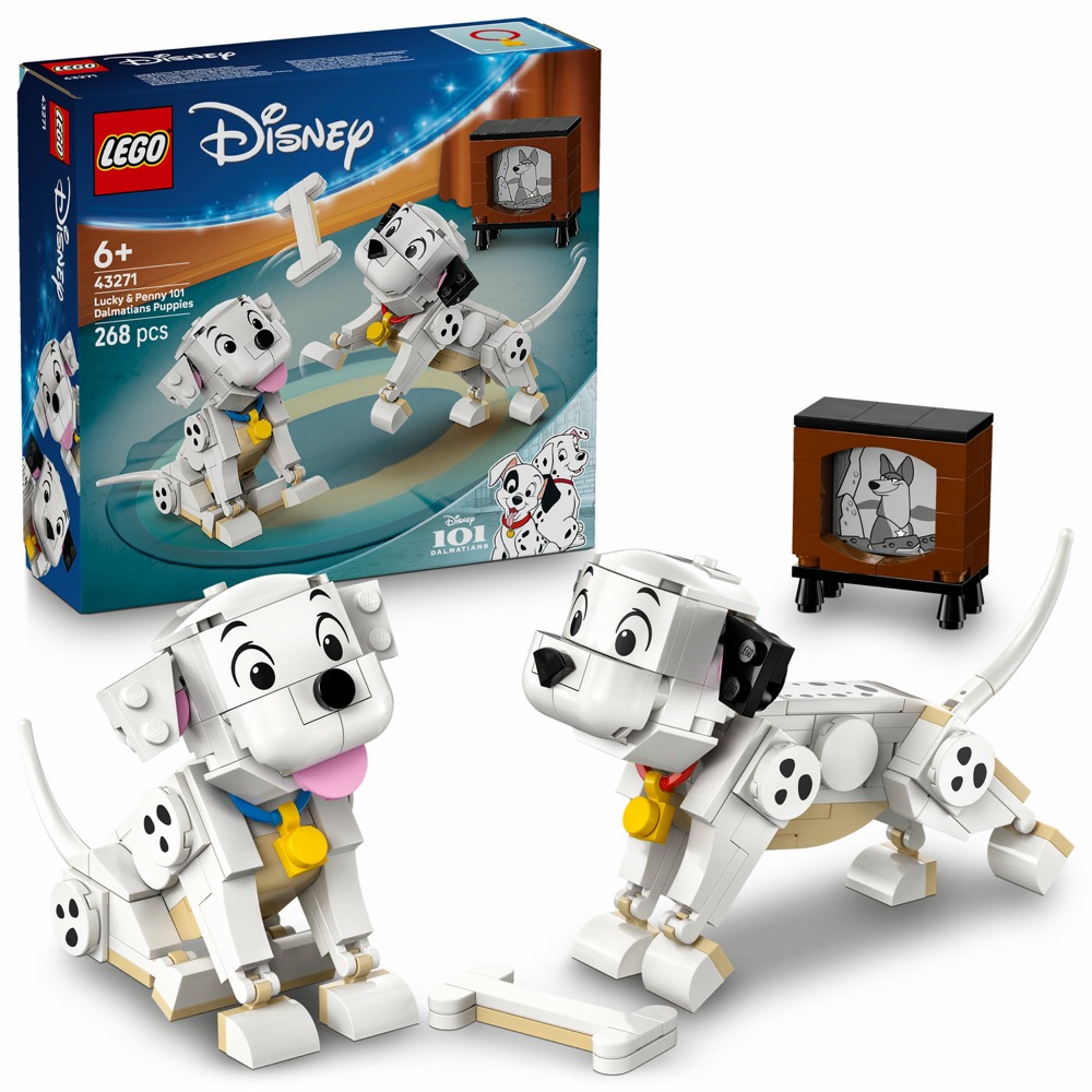 Klocki LEGO Disney 43271 Szczeniaki Szczęściarz i Groszka 268 el. 6 lat + — oryginalny zestaw klocków LEGO