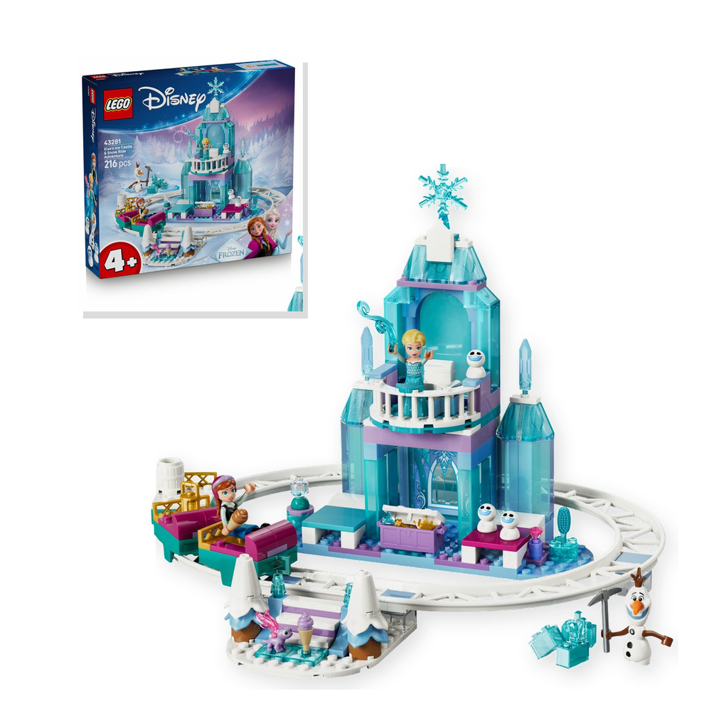 KLOCKI LEGO DISNEY 43281 Lodowy zamek Elsy i śnieżna przejażdżka ,zestaw +4