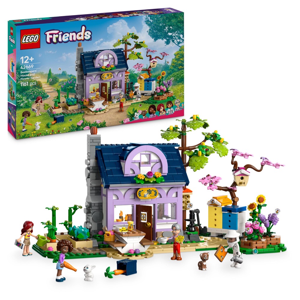 Klocki LEGO Dom pszczelarza i ogród kwiatowy 42669 1161 elementów — oryginalny zestaw klocków LEGO