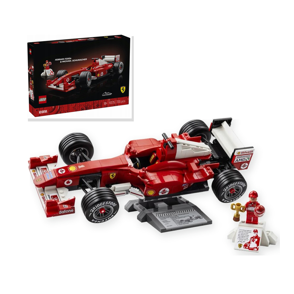 Klocki LEGO Icons 11375 Ferrari F2004 i Michael Schumacher