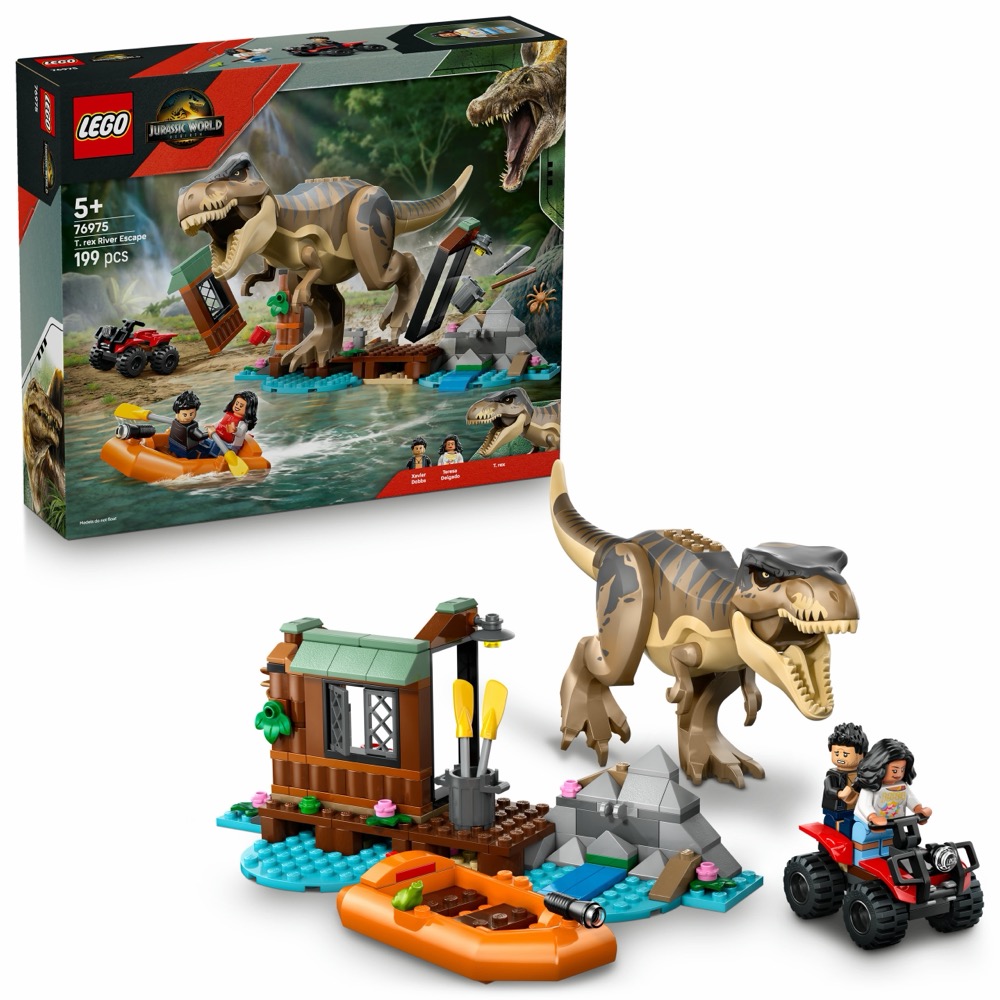 Klocki LEGO Jurassic World 76975 Ucieczka rzeką przed tyranozaurem — oryginalny zestaw klocków LEGO