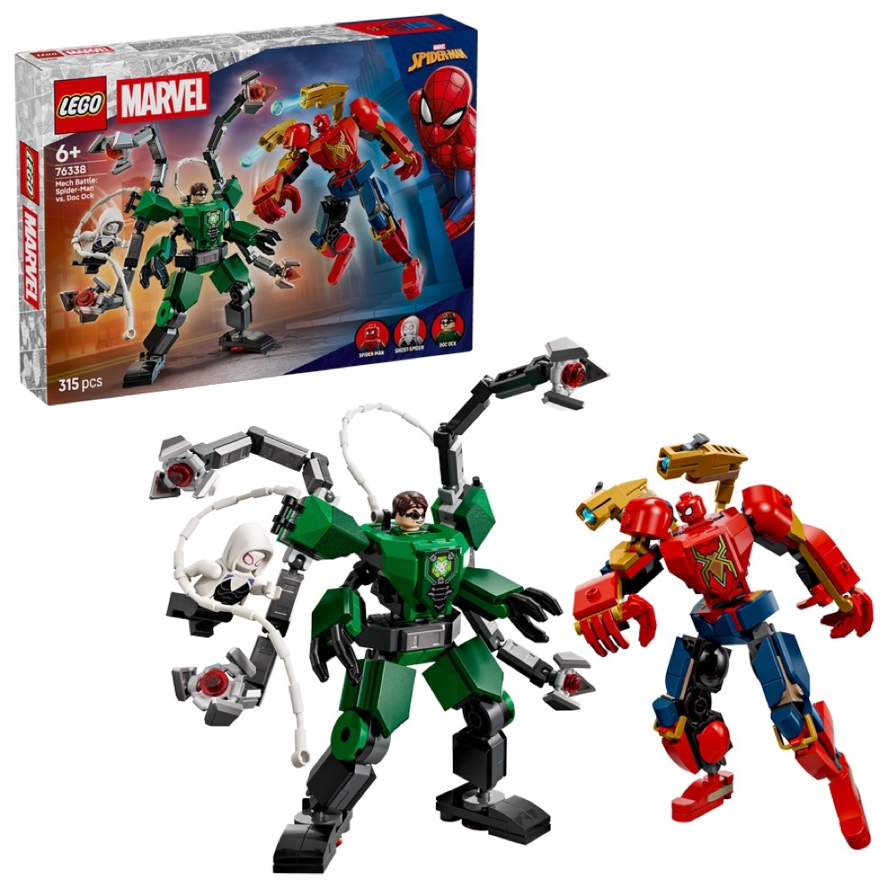Klocki LEGO Marvel 76338 Bitwa mechów: Spider-Man kontra Doc Ock Zestaw 6+ — oryginalny zestaw klocków LEGO