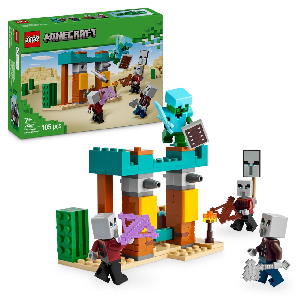 Klocki LEGO Minecraft 21267 Pustynny patrol złosadników — oryginalny zestaw klocków LEGO