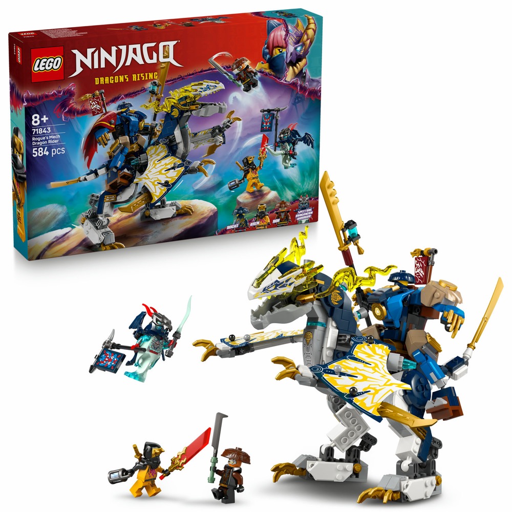 Klocki LEGO Ninjago 71843 Mech smoczego jeźdźca Rogue'a — oryginalny zestaw klocków LEGO
