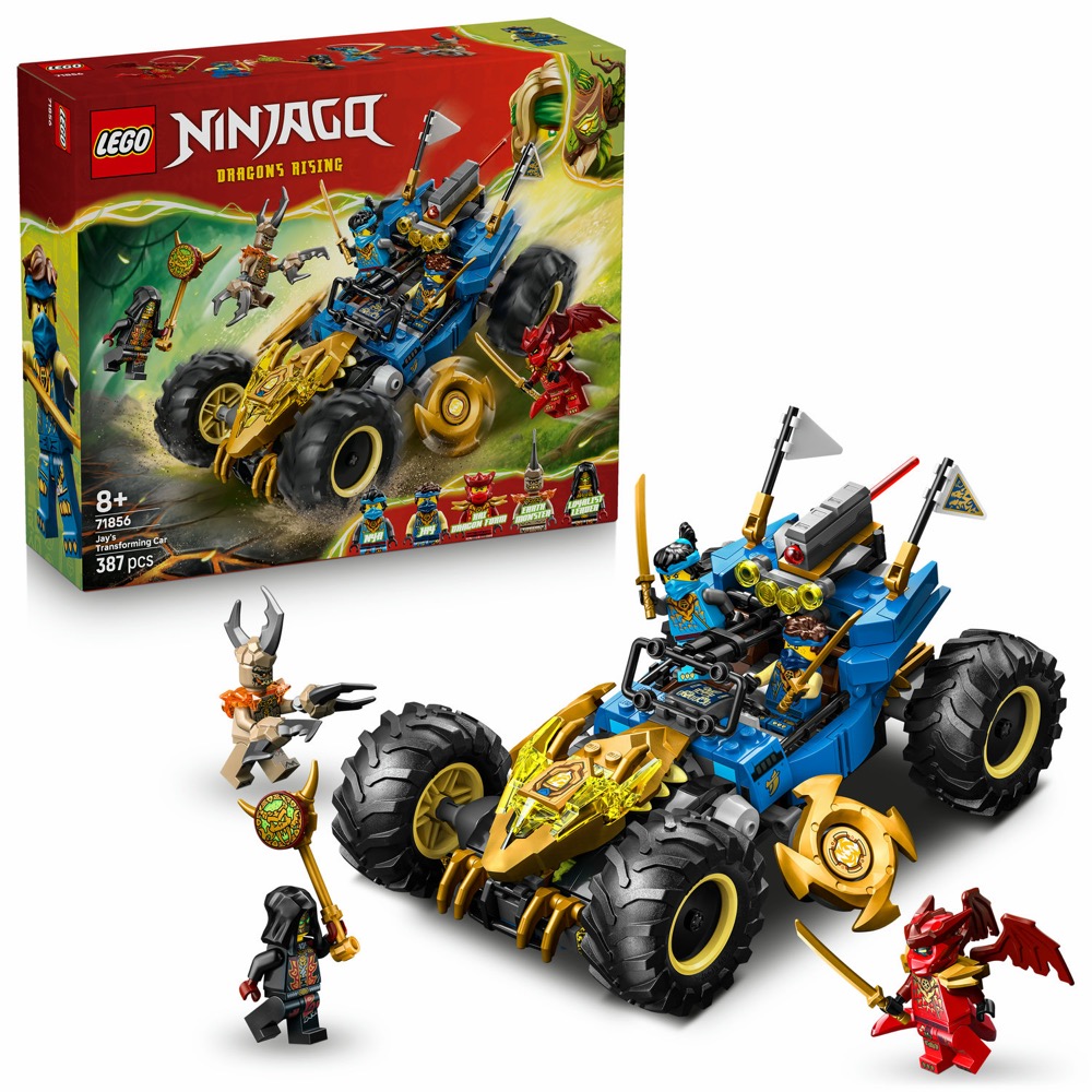 Klocki LEGO Ninjago 71856 Jay transformujący się samochód 387 — oryginalny zestaw klocków LEGO