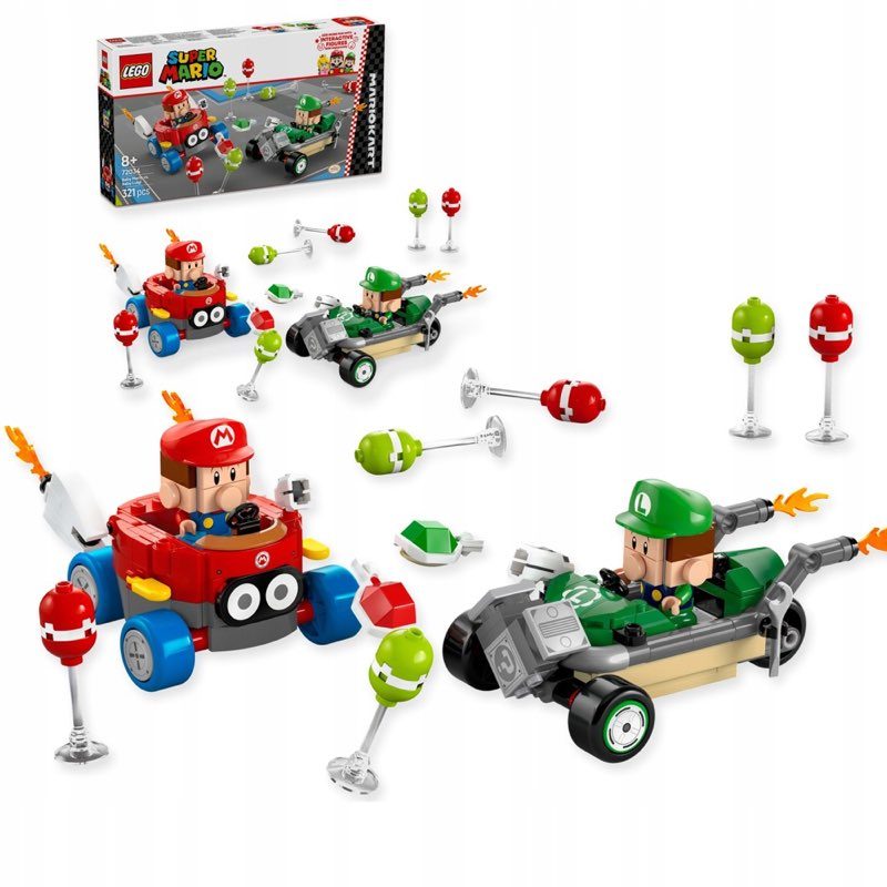 Klocki LEGO Super Mario 72034 Mario Kart - Baby Mario vs. Baby Luigi — oryginalny zestaw klocków LEGO