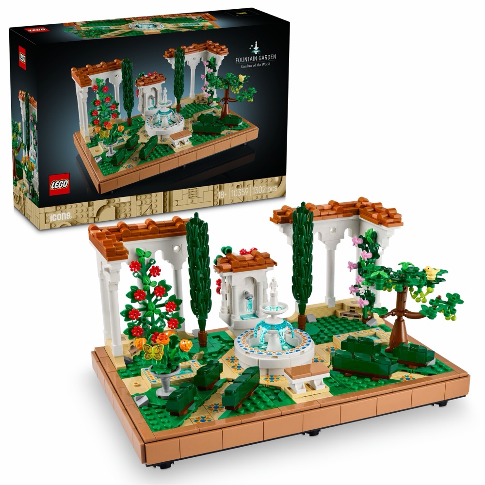 Klocki Zestaw LEGO ICONS 10359 Fontanna w ogrodzie — oryginalny zestaw klocków LEGO