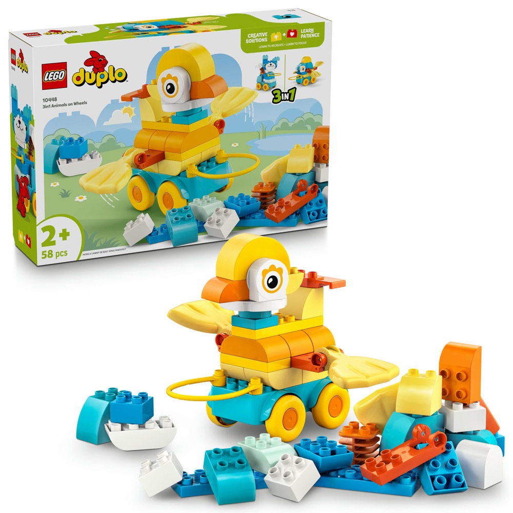 Klocki Zwierzątka Na Kółkach 3 w 1 LEGO DUPLO 10448 — oryginalny zestaw klocków LEGO