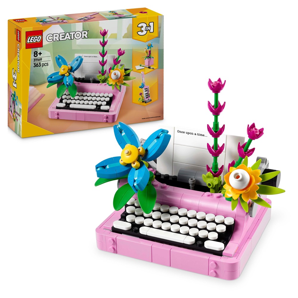 LEGO 31169 Creator 3w1 Zestaw Maszyna do pisania z kwiatami 8+ 363pcs — oryginalny zestaw klocków LEGO