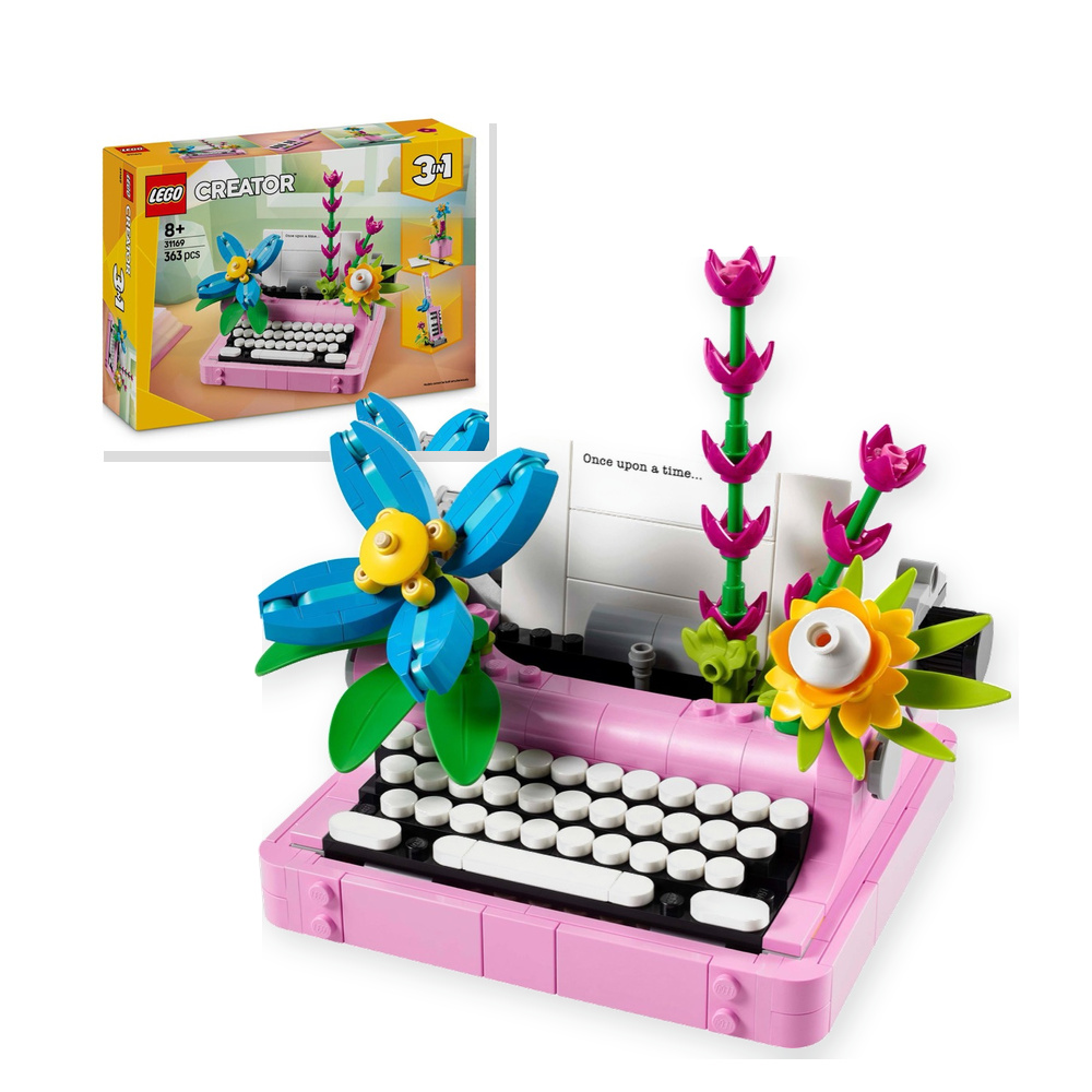 LEGO 31169 Creator 3w1 Zestaw Maszyna do pisania z kwiatami 8+ 363pcs