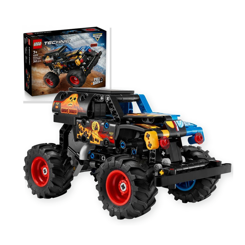 LEGO 42219 Technic Zestaw Monster Jam Grave Digger Ogień i lód 7+ 263pcs