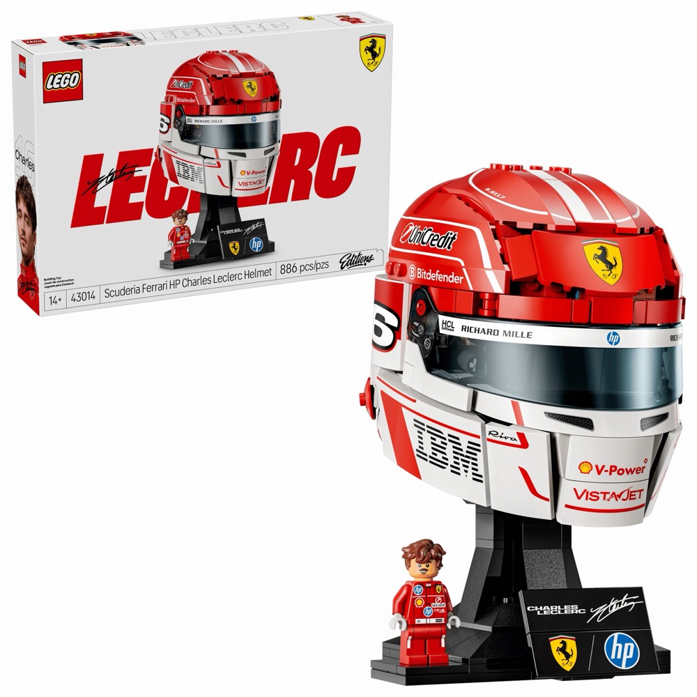LEGO 43014 Kask Charles Leclerc Scuderia Ferrari HP — oryginalny zestaw klocków LEGO