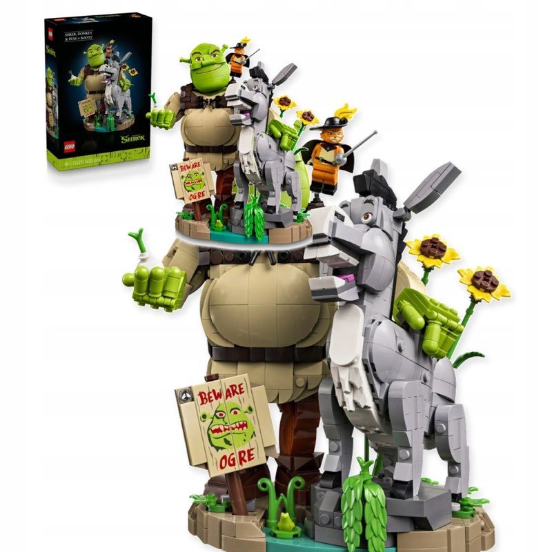 LEGO 72423 Shrek, Osiołek i Kot w butach — oryginalny zestaw klocków LEGO