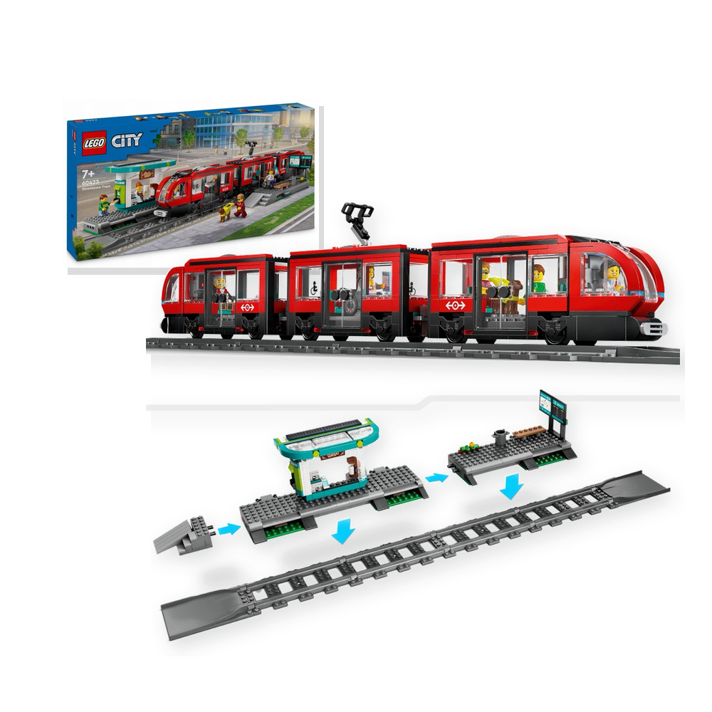 LEGO City 60423 Tramwaj miejski ze stacją