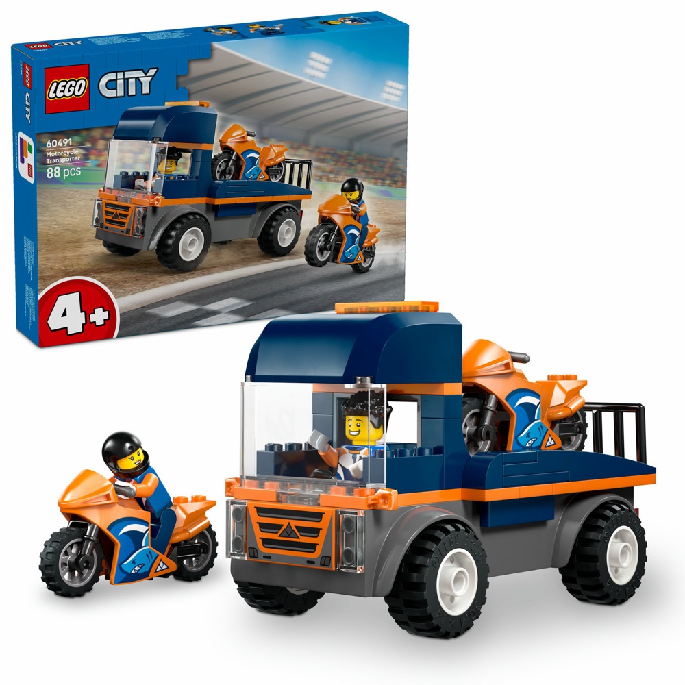 LEGO City 60491 Laweta dla motocykli — oryginalny zestaw klocków LEGO