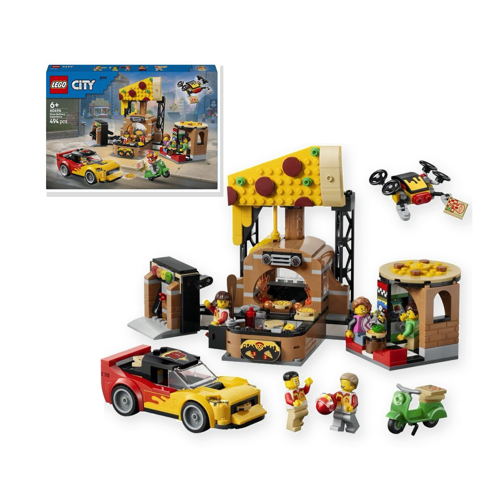 LEGO City 60496 Dostawa pizzy i pojazdy