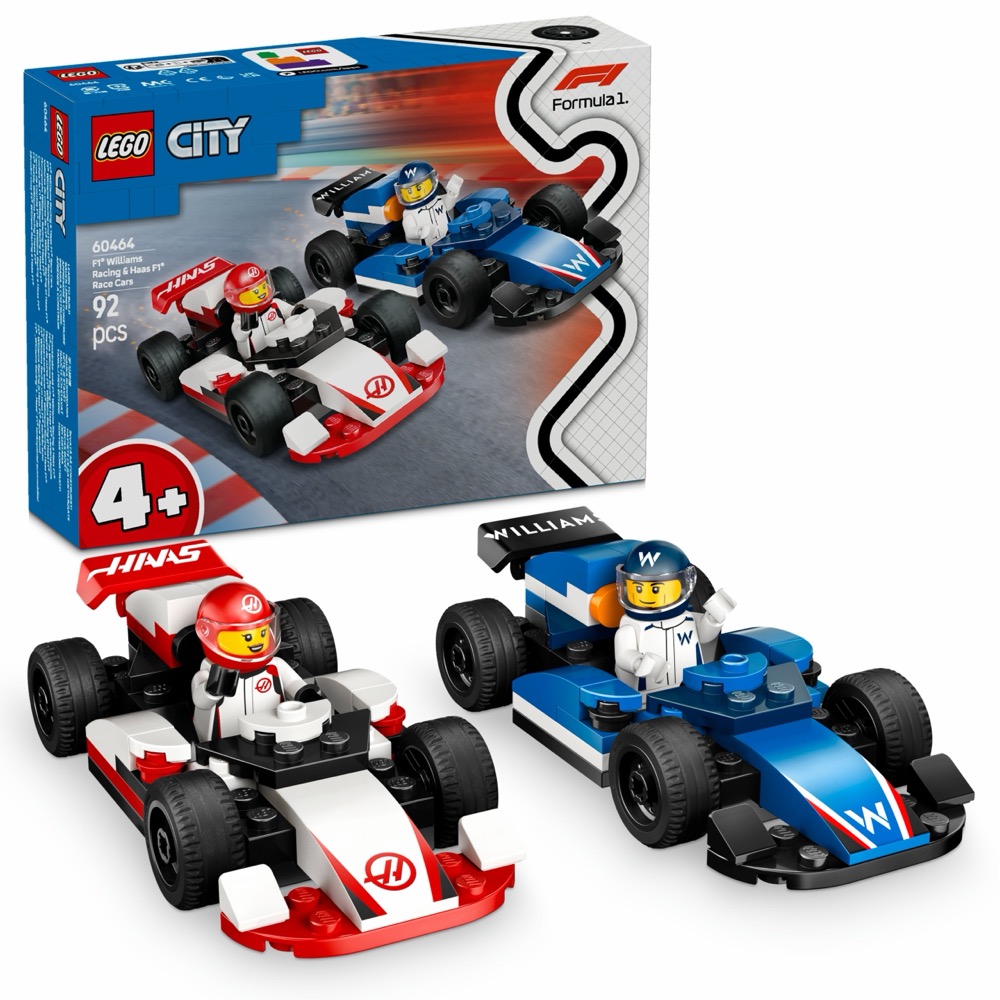 LEGO City F1 Bolidy Williams Racing i Haas F1 60464 — oryginalny zestaw klocków LEGO