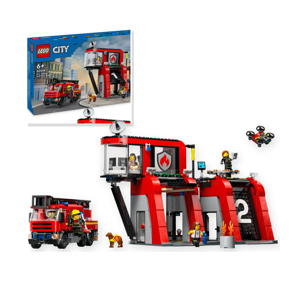 LEGO City Remiza strażacka z wozem strażackim 60414