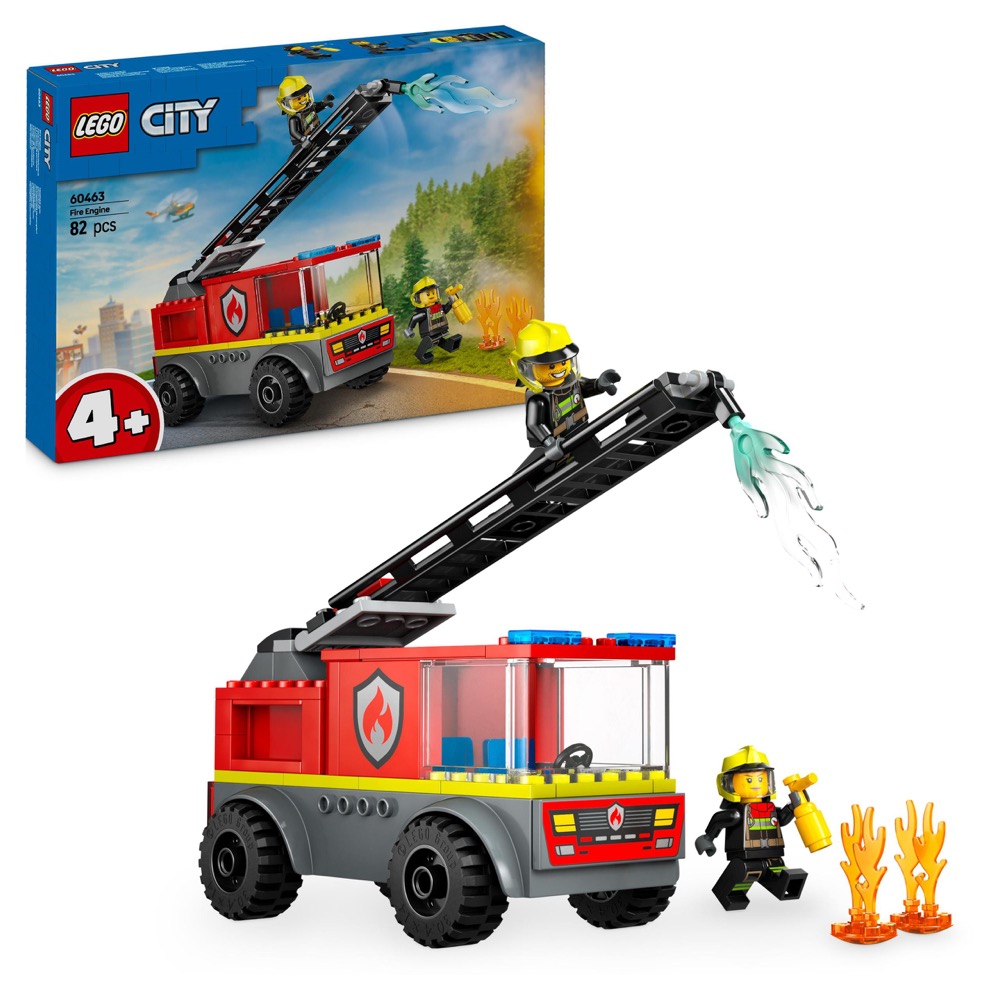 LEGO City Wóz strażacki z drabiną 60463 4+ 82 elementy — oryginalny zestaw klocków LEGO