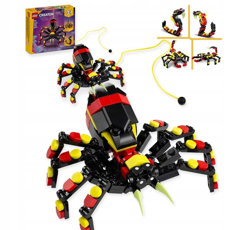 LEGO Creator 3 w 1 31159 Dzikie zwierzęta: niezwykły pająk — oryginalny zestaw klocków LEGO