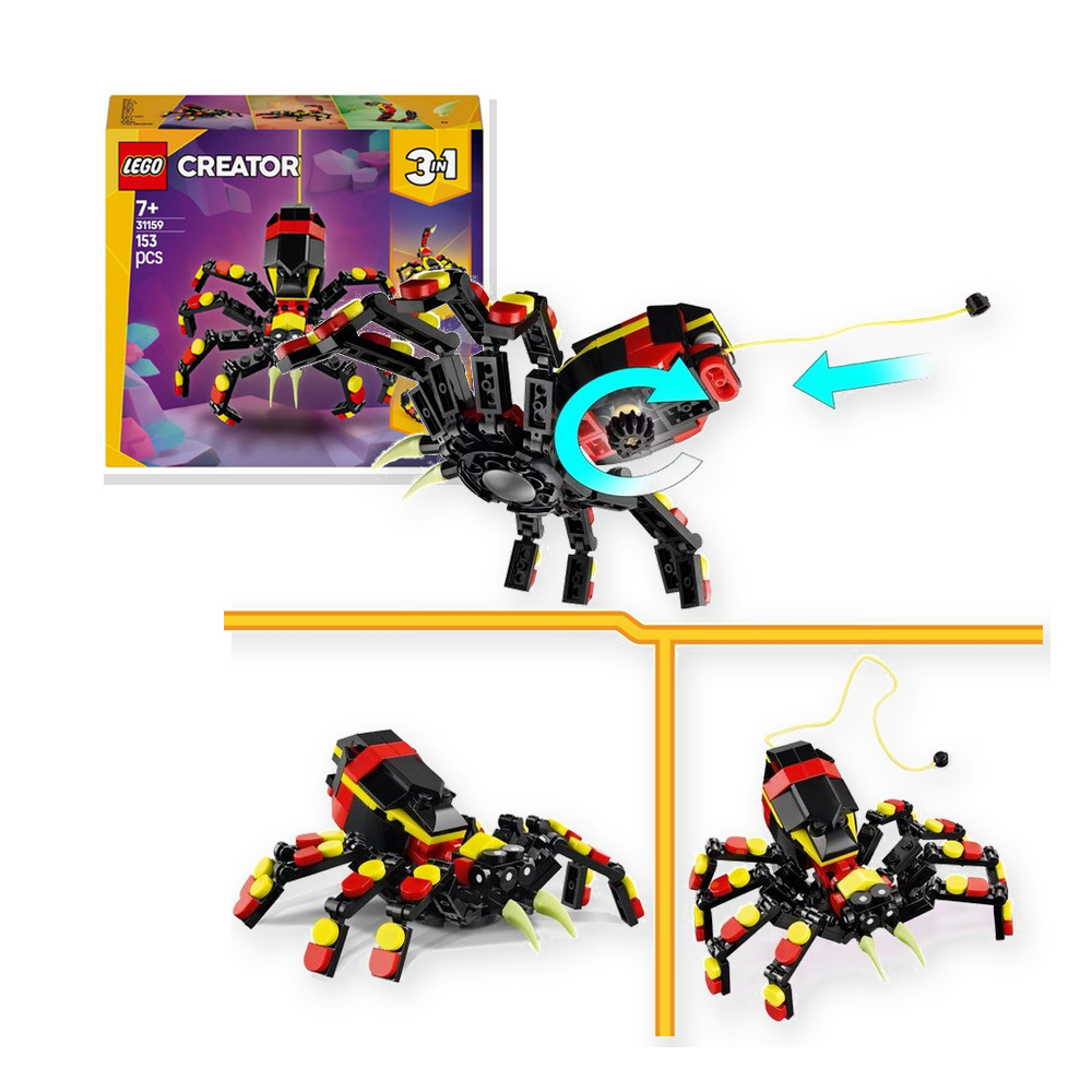 LEGO Creator 3 w 1 31159 Dzikie zwierzęta: niezwykły pająk