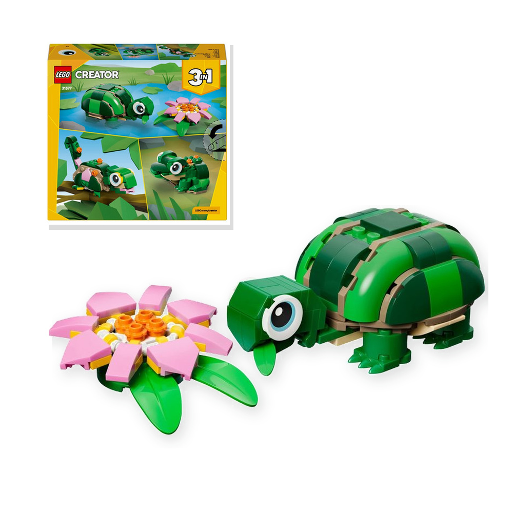 LEGO Creator 3 w 1 31377 Żółw i kwiat lilii wodnej