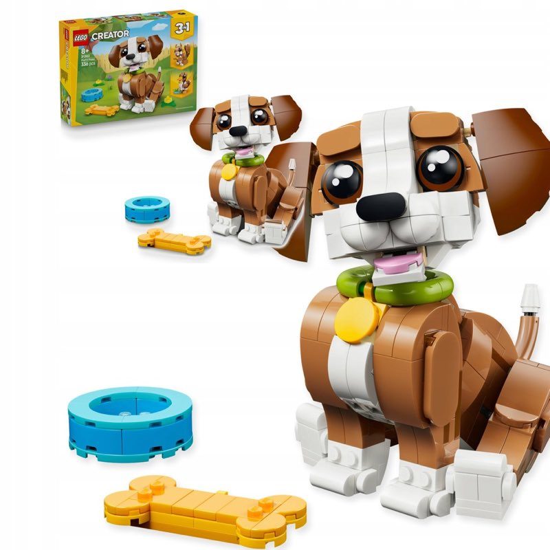 LEGO Creator 3 w 1 31382 Urocze zwierzątka: psotny szczeniaczek — oryginalny zestaw klocków LEGO
