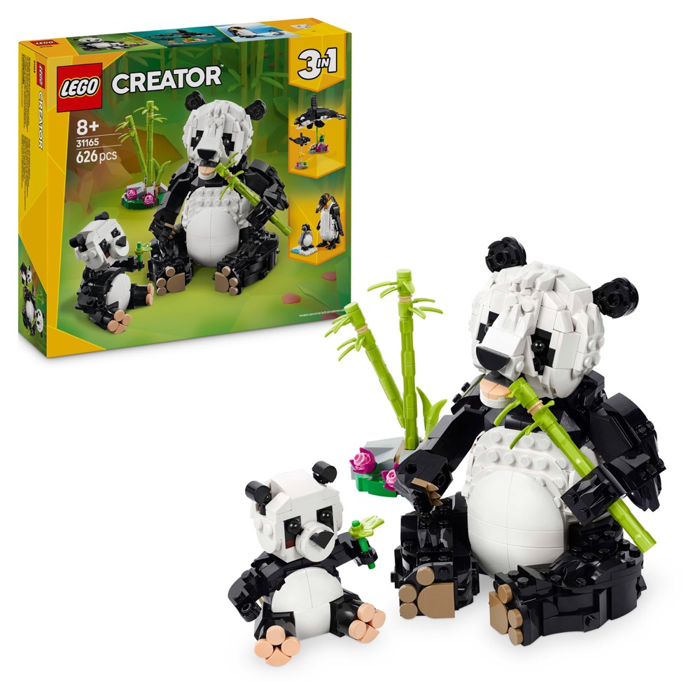 LEGO Creator 3 w 1 Dzikie zwierzęta: rodzina pand 31165 — oryginalny zestaw klocków LEGO