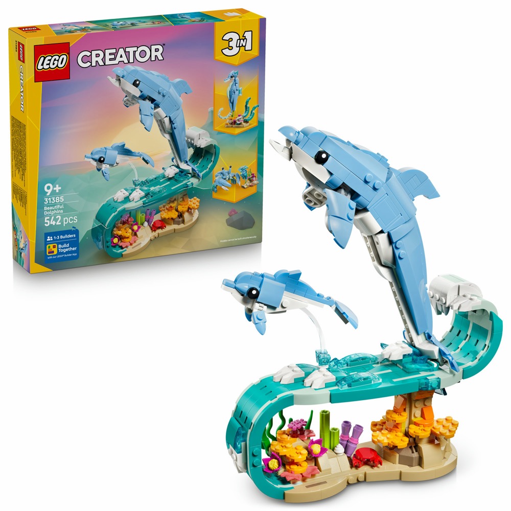 LEGO Creator 3 w 1 Zwierzęta morskie: piękny delfin 31385 — oryginalny zestaw klocków LEGO