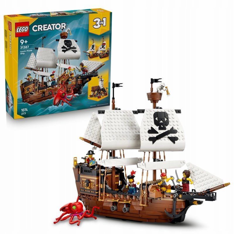 LEGO Creator 3w1 31387 Kultowy statek piracki — oryginalny zestaw klocków LEGO