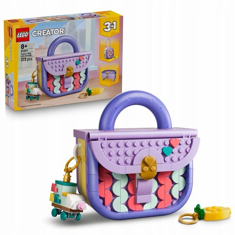 LEGO Creator 3w1 31391 Modna torebka ze schowkiem — oryginalny zestaw klocków LEGO