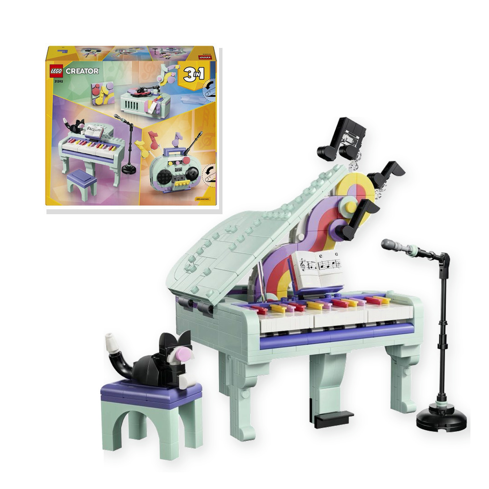 LEGO Creator 3w1 31392 Dekoracja muzyczna: Pianino z kotem