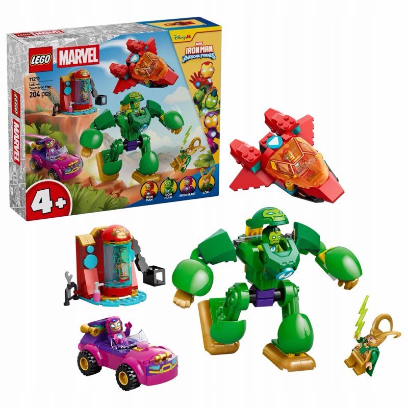 LEGO Disney Junior Marvel 11211 Loki kontra drużyna Iron Mana — oryginalny zestaw klocków LEGO