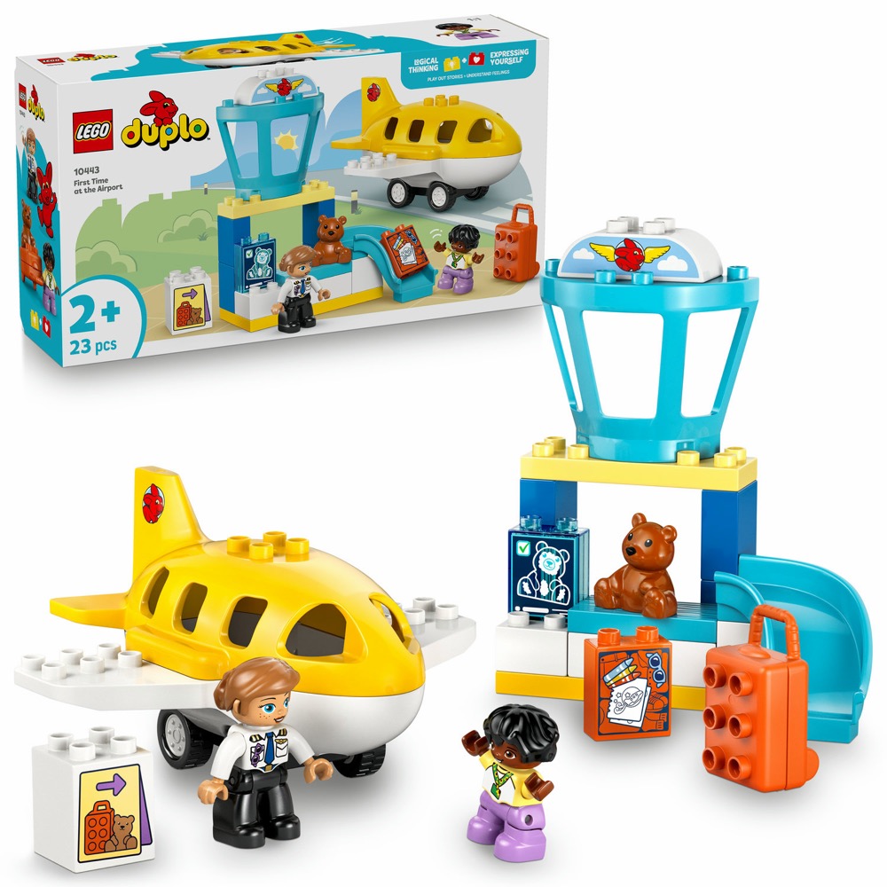 LEGO DUPLO 10443 Pierwszy raz na lotnisku Samolot Terminal Bagaż Lotnisko — oryginalny zestaw klocków LEGO