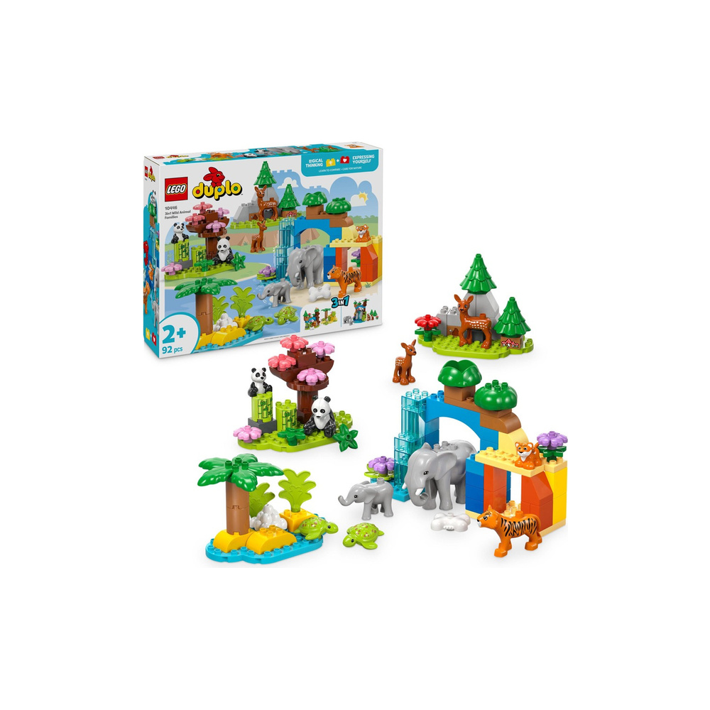 LEGO Duplo 10446 Rodziny dzikich zwierząt 3 w 1 2+ Duży Zestaw