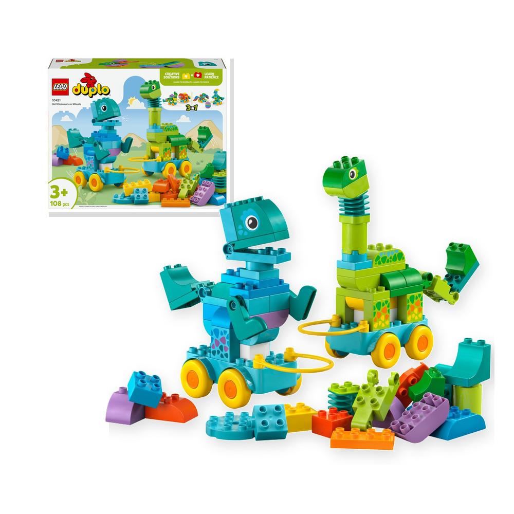 LEGO DUPLO 10451 3 w 1: Dinozaury na kółkach