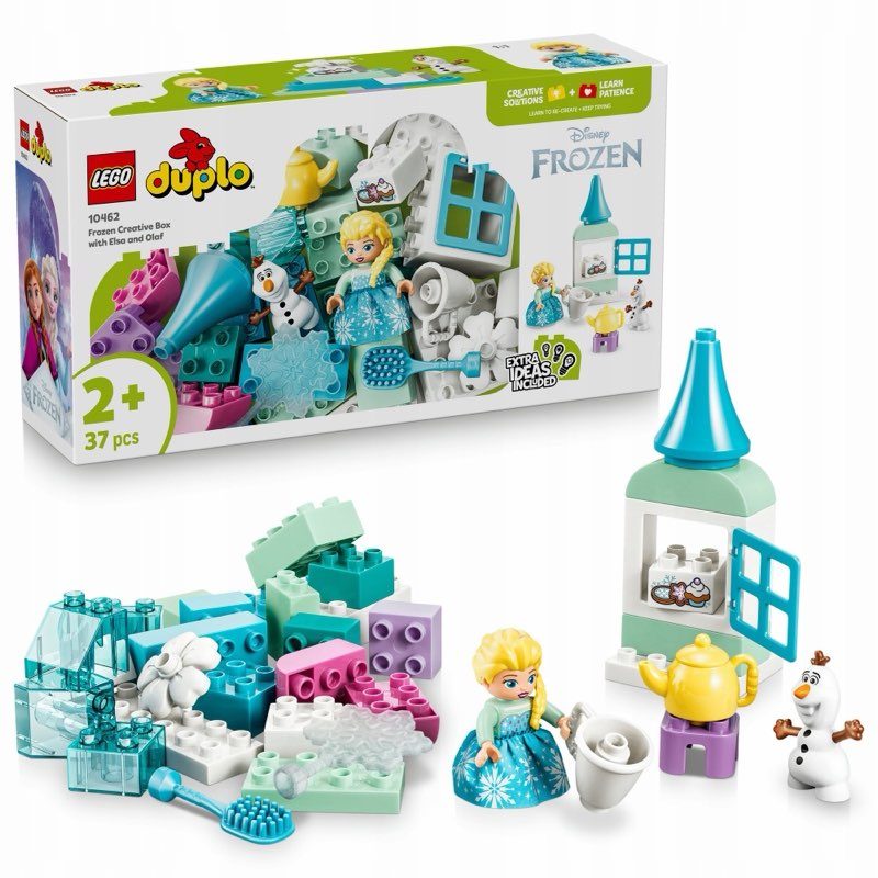 LEGO DUPLO 10462 Kraina Lodu: Kreatywne pudełko z Elsą i Olafem — oryginalny zestaw klocków LEGO