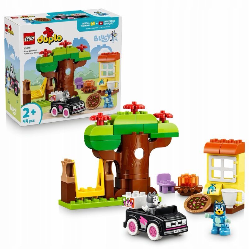 LEGO DUPLO 10469 Muffiny, Bluey i dostawa pizzy — oryginalny zestaw klocków LEGO