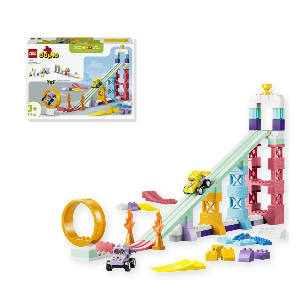 LEGO DUPLO 10478 Kreatywne Rampy z Samochodzikami 3 w 1