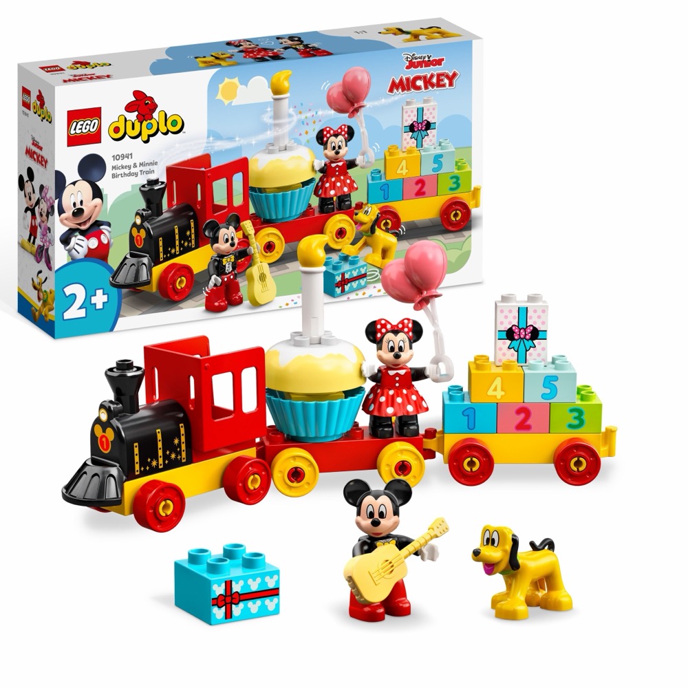 LEGO DUPLO Disney 10941 Urodzinowy pociąg myszek Miki i Minnie — oryginalny zestaw klocków LEGO