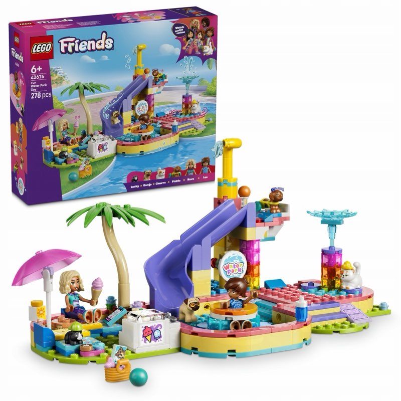 LEGO Friends 42676 Zabawny dzień w aquaparku — oryginalny zestaw klocków LEGO