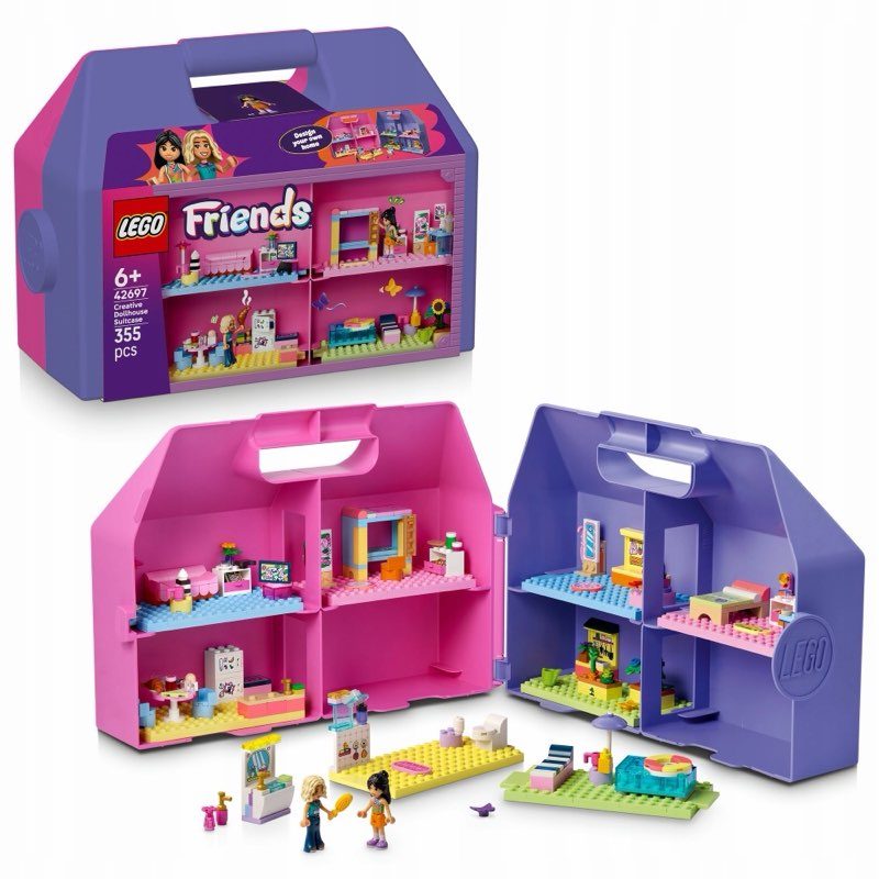 LEGO Friends 42697 Kreatywna walizka z domkiem dla lalek — oryginalny zestaw klocków LEGO