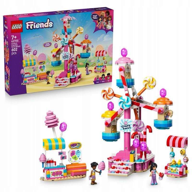 LEGO Friends 42700 Karuzela ze słodyczami i babeczkami — oryginalny zestaw klocków LEGO