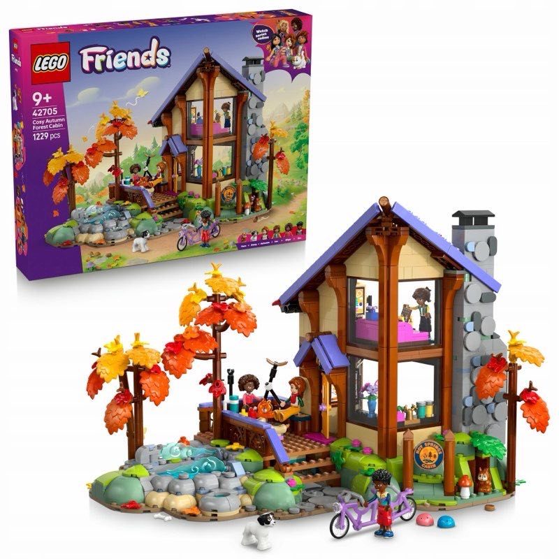 LEGO Friends 42705 Przytulna chatka w jesiennym lesie — oryginalny zestaw klocków LEGO