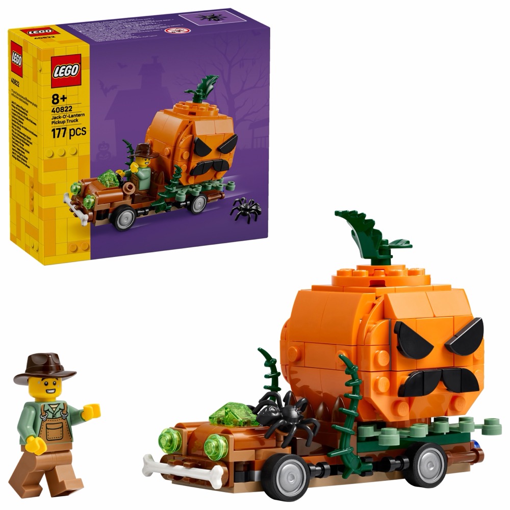 LEGO Ikoniczny 40822 Pickup z dyniami na Halloween — oryginalny zestaw klocków LEGO