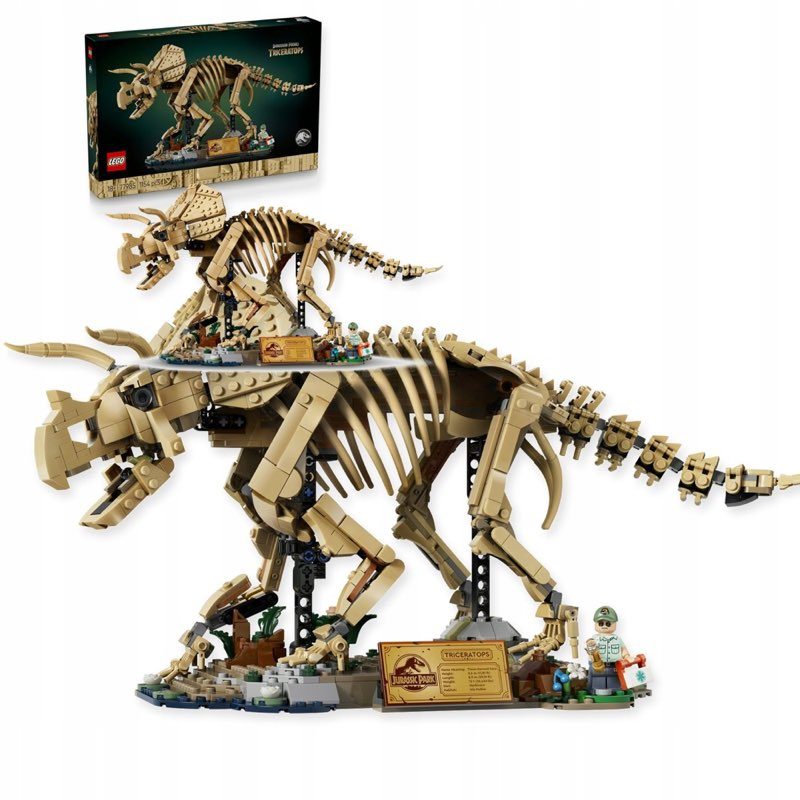 LEGO Jurassic World 77985 Skamieniałość dinozaura: Triceratops — oryginalny zestaw klocków LEGO